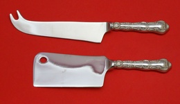 Cheese Set Made to Order Two Piece Cheese Set which includes: Cheese Knife with pick 8 1/4” & Cheese Cleaver 5 1/2” - Strasbourg by Gorham - Sterling