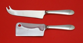 Cheese Set Made to Order Two Piece Cheese Set which includes: Cheese Knife with pick 8 1/4” & Cheese Cleaver  5 1/2” - Salem by Tiffany - Sterling