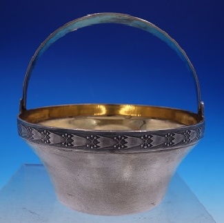 Sugar Basket w/ swing handle  .916 silver  5.92oz  4 1/2
