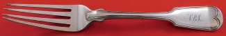 Dinner Fork by Brower & Rusher  very heavy  over 3oz ea  coin silver  8 1/4