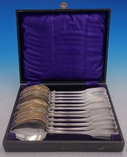 Dinner Spoon set of 12  in fitted box  .800 silver  8 5/8