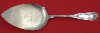 Pie Server AS  FH  w/ flower  brite-cut on blade  8 3/4
