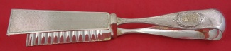Asparagus Serving Tong owned by Isma'il Pasha, ruler of Egyppt begining 1863 & Khedive in 1867 (ottoman nobility)  applied gold crown mono, completely engine turned  10 1/4