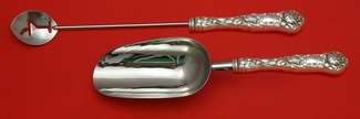 Bar Set **made to order  2-pc Bar Set Which Includes: Martini Spoon 12” & Ice Scoop 9”  HH WS - Bridal Rose by Alvin - Sterling