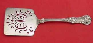 Waffle Server w/ unusual scallop piercing - English King by Tiffany - Sterling - With Monogram