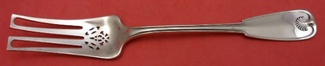 Cold Meat Fork splayed  pierced  not cut out  rare Tiffany copper sample  one of a kind 9 1/4