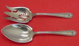 Salad Serving Set 2-pc fancy  pierced  9 1/2