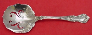 Pea Spoon fancy  pierced  8 7/8