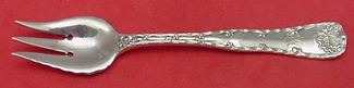 Pastry Fork 3-tine  2 hole  fluted edge  6 1/2