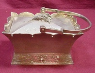 Box Victorian silverplate covered box w/ handle sku#0668 - Birds Nest by Gorham - Sterling