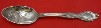 Berry Spoon hand-chased w/ fruit in bowl 8 1/2