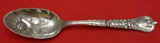 Berry Spoon hand-chased w/ fruit in bowl  8 1/2