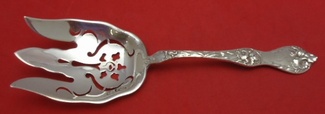 Salad Serving Fork pierced  w/ flowers  8 3/4