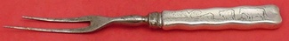 Roast Carving Fork damaged w/ cattle theme on handle  11 3/8
