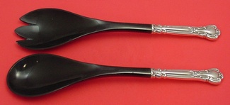 Salad Serving Set w/ black plastic  11 3/4