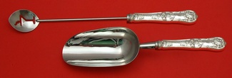 Bar Set **made to order 2-pc Bar Set Which Includes: Martini Spoon 12” & Ice Scoop 9” HH WS - English King by Tiffany - Sterling - With Monogram