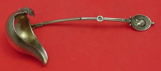 Sauce Ladle w/ spout & face on bowl  6 7/8