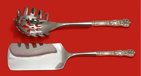 Italian Set Made to Order Two Piece Italian Set which includes:  Lasagna Server 11” & Pasta Server 11” - Wild Rose by Watson - Sterling