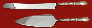 Wedding Cake Set Made to Order Two Piece Wedding Cake Set Which Includes: Wedding Cake Knife 11”  & Cake Server 9”   - Florentine by Tiffany - Sterling - With Monogram