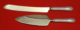 Wedding Cake Set Made to Order Two Piece Wedding Cake Set Which Includes: Wedding Cake Knife 11” & Cake Server 9”   - Orleans by Watson - Sterling - With Monogram