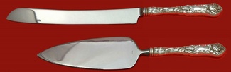 Wedding Cake Set Made to Order Two Piece Wedding Cake Set Which Includes: Wedding Cake Knife 11”, & Cake Server 9”   - Bridal Rose by Alvin - Sterling