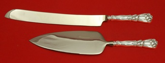 Wedding Cake Set Made to Order Two Piece Wedding Cake Set Which Includes: Wedding Cake Knife 11” & Cake Server 9”    - Iris by Durgin-Gorham - Sterling - With Monogram