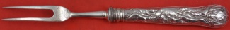 Serving Fork HH  AS  2-tine  w/ engraved bird   9 1/2