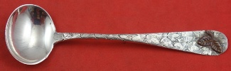Salt Spoon Master w/ applied copper leaf & brite-cut flower 3 1/4