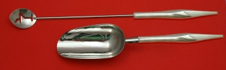 Bar Set **made to order 2-pc Bar Set Which Includes: Martini Spoon 12” & Ice Scoop 9” HH WS - Soliloquy by Wallace - Sterling