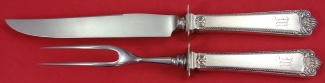 Steak Carving Set 2-pc - George II Rex Hand Chased by Watson - Sterling