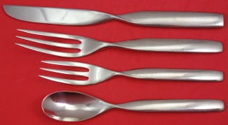Dinner 4-pc Setting availability based on stock listed below - Double Helix by Sasaki - Stainless