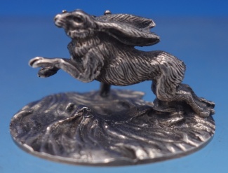 Place Card Holder 800 silver  w/ rabbit  1 3/8