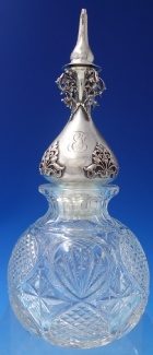 Liquor Bottle #4852  w/ cut crystal  c.1900  9 3/4