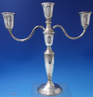 Candelabra 3-light  #704  c.1960  w/ small dent  10 1/2