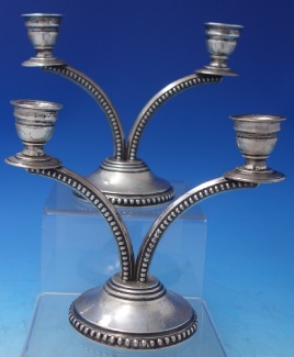 Candle Holder 2-light  c.1920  8oz  7 1/2
