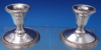 Candlestick pair  weighted  #3001  marked Rogers Sterling  3