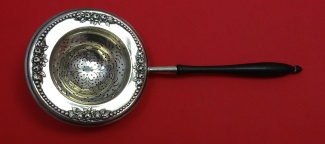 Tea Strainer rare!!  w/ ebony handle  #B3606  7 1/4