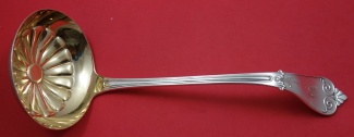 Soup Ladle w/ design in bowl  frosted handle  13