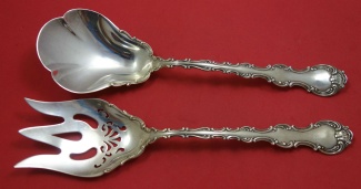 Salad Serving Set w/ applied lacing  10 3/8