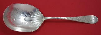 Berry Spoon frosted  brite-cut  8 3/4