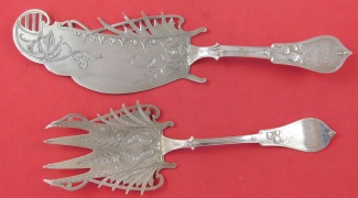 Fish Serving Set pierced  frosted  brite-cut  server  11