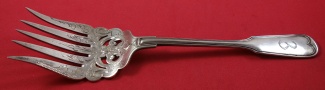 Fish Serving Fork brite-cut  pierced  9