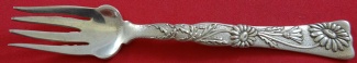 Fish Fork wavy tines  w/ daisy motif  6 1/2