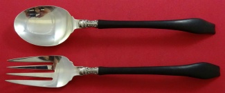 Salad Serving Set rare  w/ ebony  11 1/2