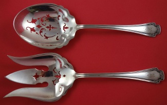 Salad Serving Set AS  FH  pierced  9 1/4