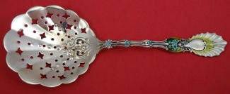 Pea Spoon w/ enamel  8 3/4