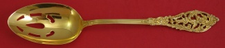 Pierced Serving Spoon vermeil  original  8 1/2