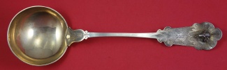 Oyster Ladle GW  brite-cut  3-D ram  coin silver  11 1/4