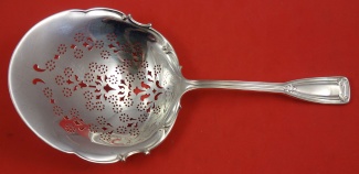Saratoga Chip Server pierced w/ flowers  8 7/8