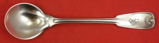Sherbet Spoon pinched  w/ McKay Family crest  5 7/8